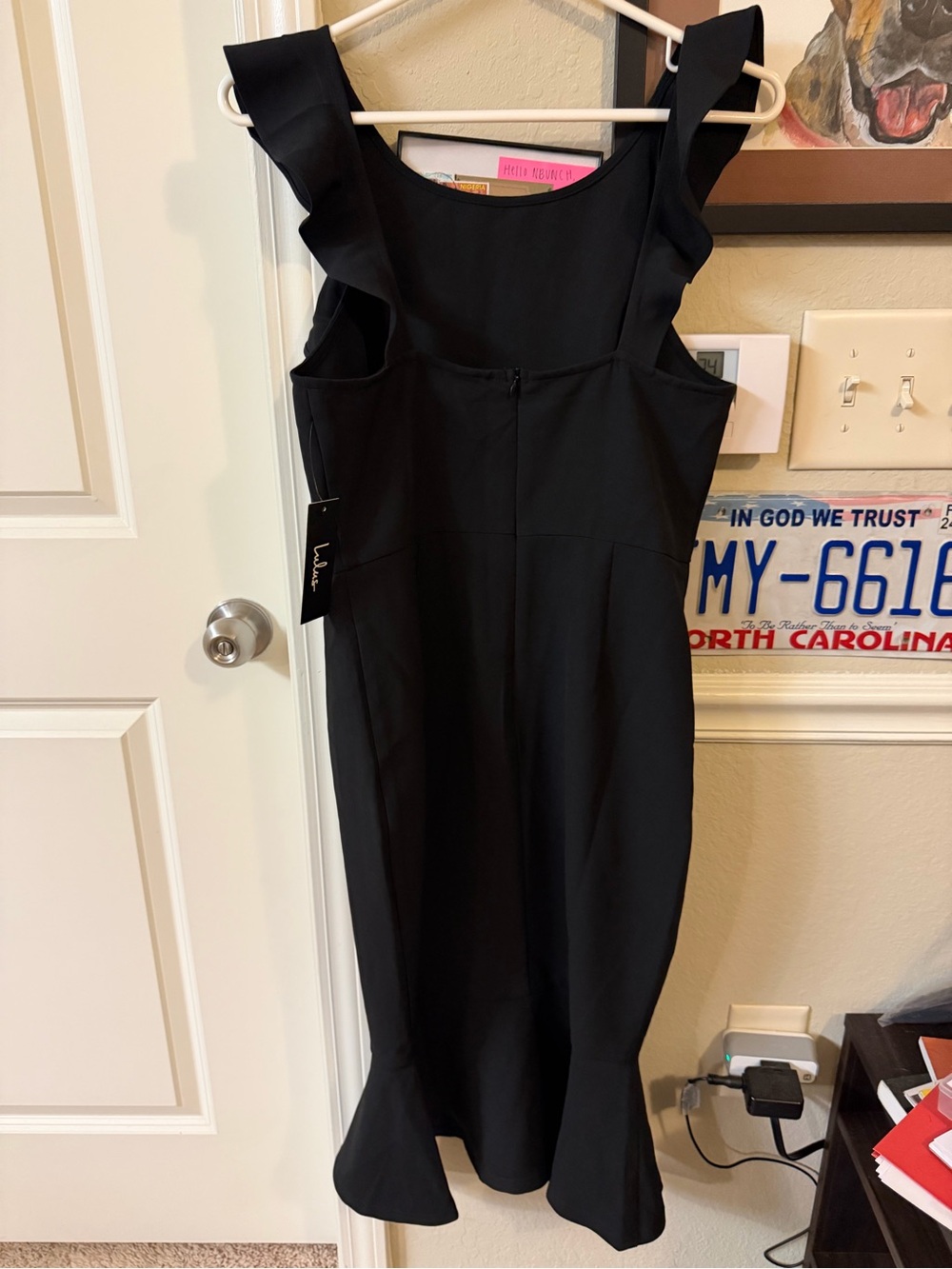 Lulu's Black Ruffle Midi Dress - Picture 7 of 8